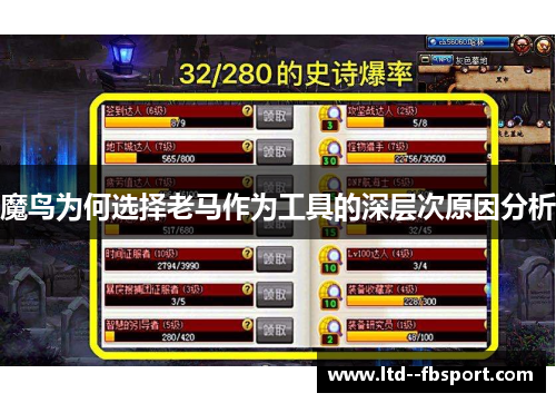 魔鸟为何选择老马作为工具的深层次原因分析 魔鸟为何选择老马作为工具的深层次原因分析