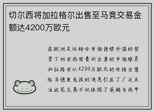 切尔西将加拉格尔出售至马竞交易金额达4200万欧元